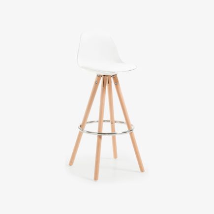 High Stool White Leather 'Slad' | Procomobel