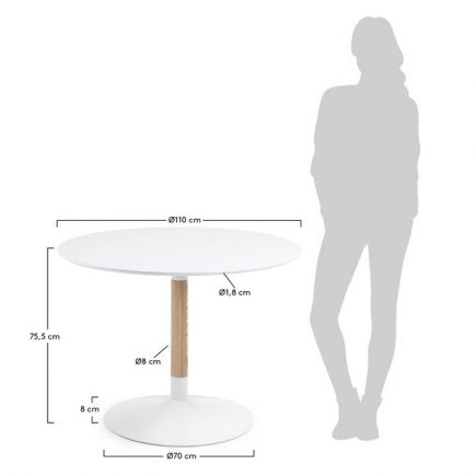 Trick Round White Ash Round Table and Stand | Procomobel