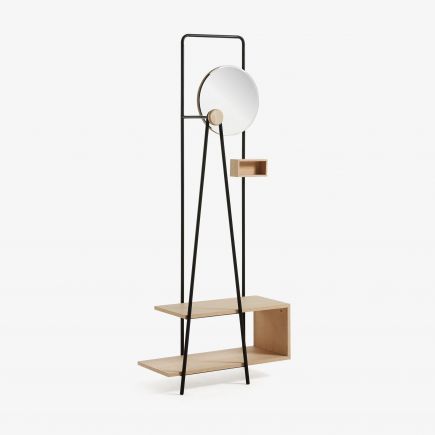 Black Steel and Oak Coat Rack Angelo | Procomobel