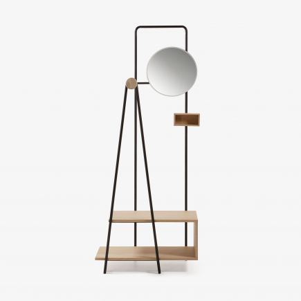 Black Steel and Oak Coat Rack Angelo | Procomobel