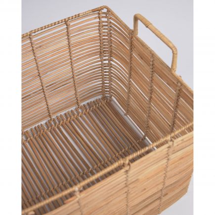 Set of 2 square baskets 100% rattan Dalina | Procomobel