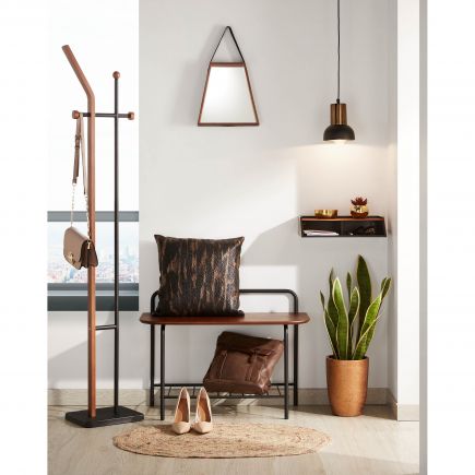 Black Steel and Plywood Coat Rack Magali | Procomobel