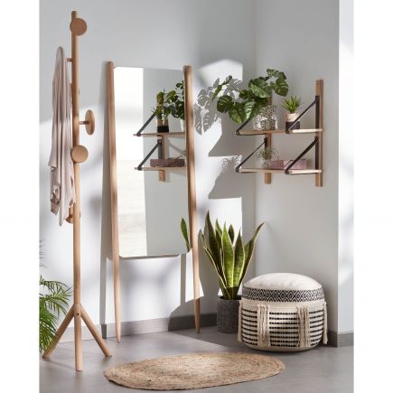 Wall Shelf in Birch and leather Nazeli | Procomobel