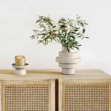 Velia Beige Metal Vase | Procomobel