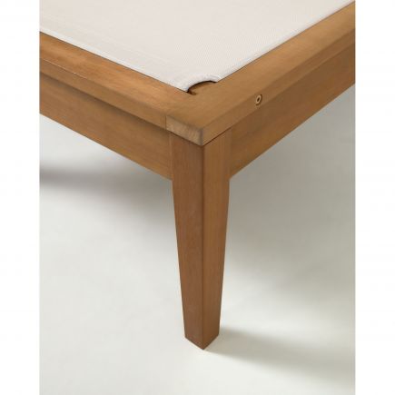 Imagen de Detalle pata Tumbona de exterior Madera y textil Caterin beige