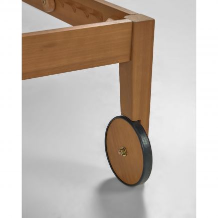 Imagen de Detalle rueda Tumbona de exterior Madera y textil Caterin beige
