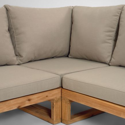 Detalle rincón Set Sofá Rinconero 5 plazas y Mesa Flaviina