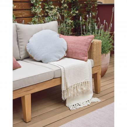 3-Seater Sofa Acacia Wood and Rattan Giana | Procomobel