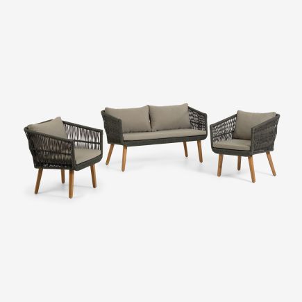 Set 2 Seater Sofa and 2 Inti Rope Armchairs | Procomobel