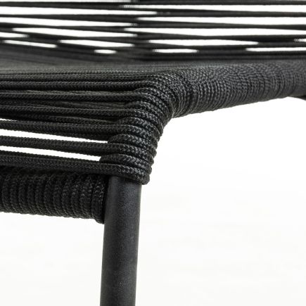 Detalle asiento Silla Exterior de Acero y Cuerda Lambton negro
