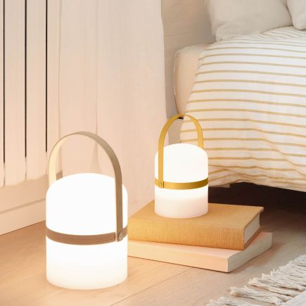 Polyethylene and Wood Table Lamp Ridley | Procomobel