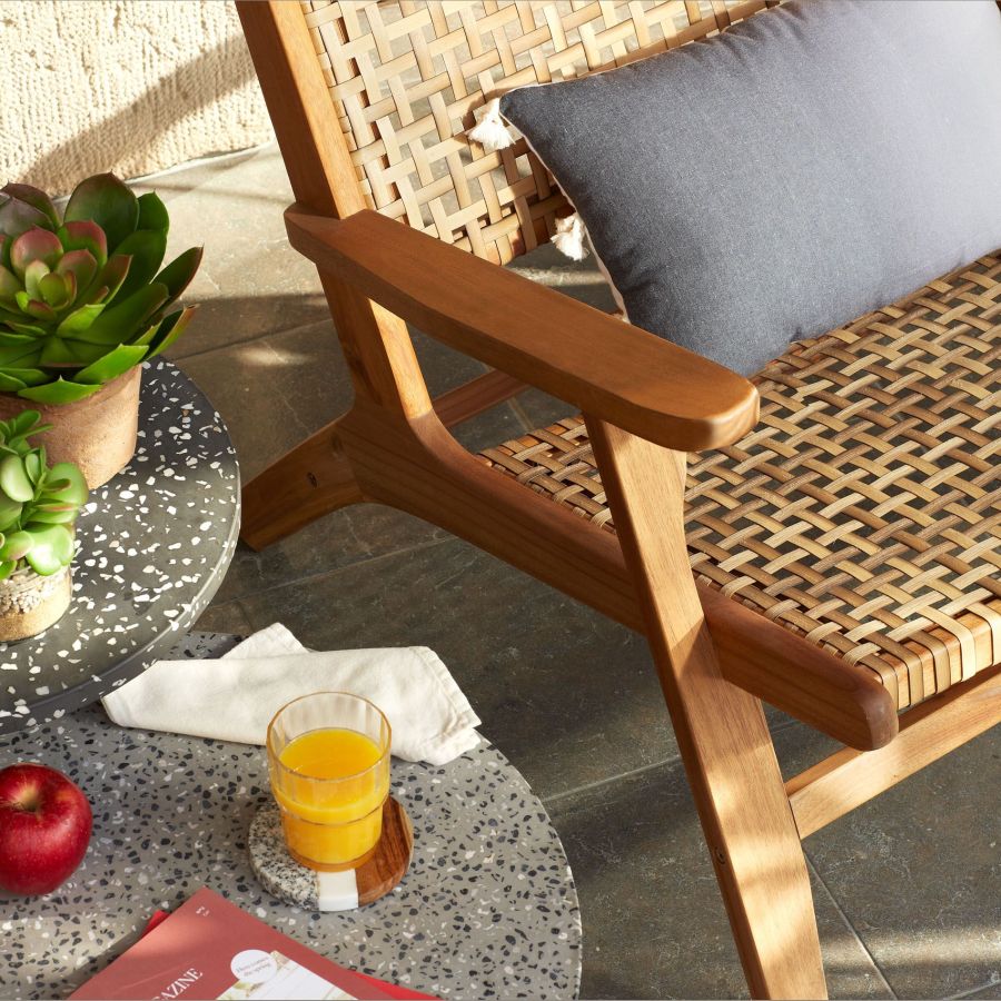 Wood and Rattan Armchair 'Grignoon'