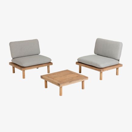 Outdoor Set of 2 Armchairs and 1 Table Viridis : Procomobel