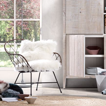 Steel and Rattan Armchair Claren | Procomobel