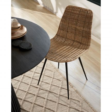 Rattan and Steel Dining Chair Equal | Procomobel