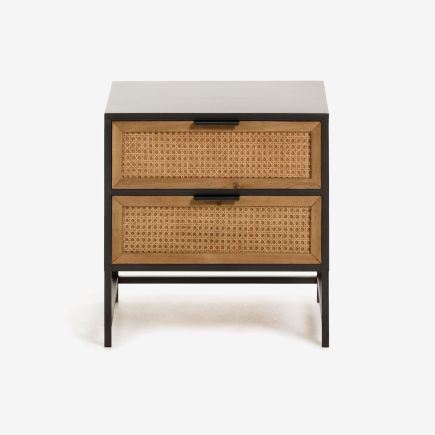 Kyoko Steel and Wicker Bedside Table | Procomobel