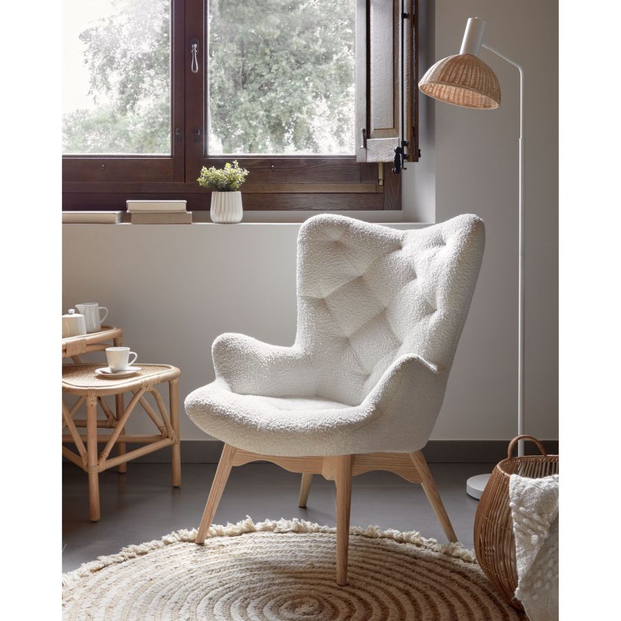 Upholstered Wooden Armchair 'Kody'