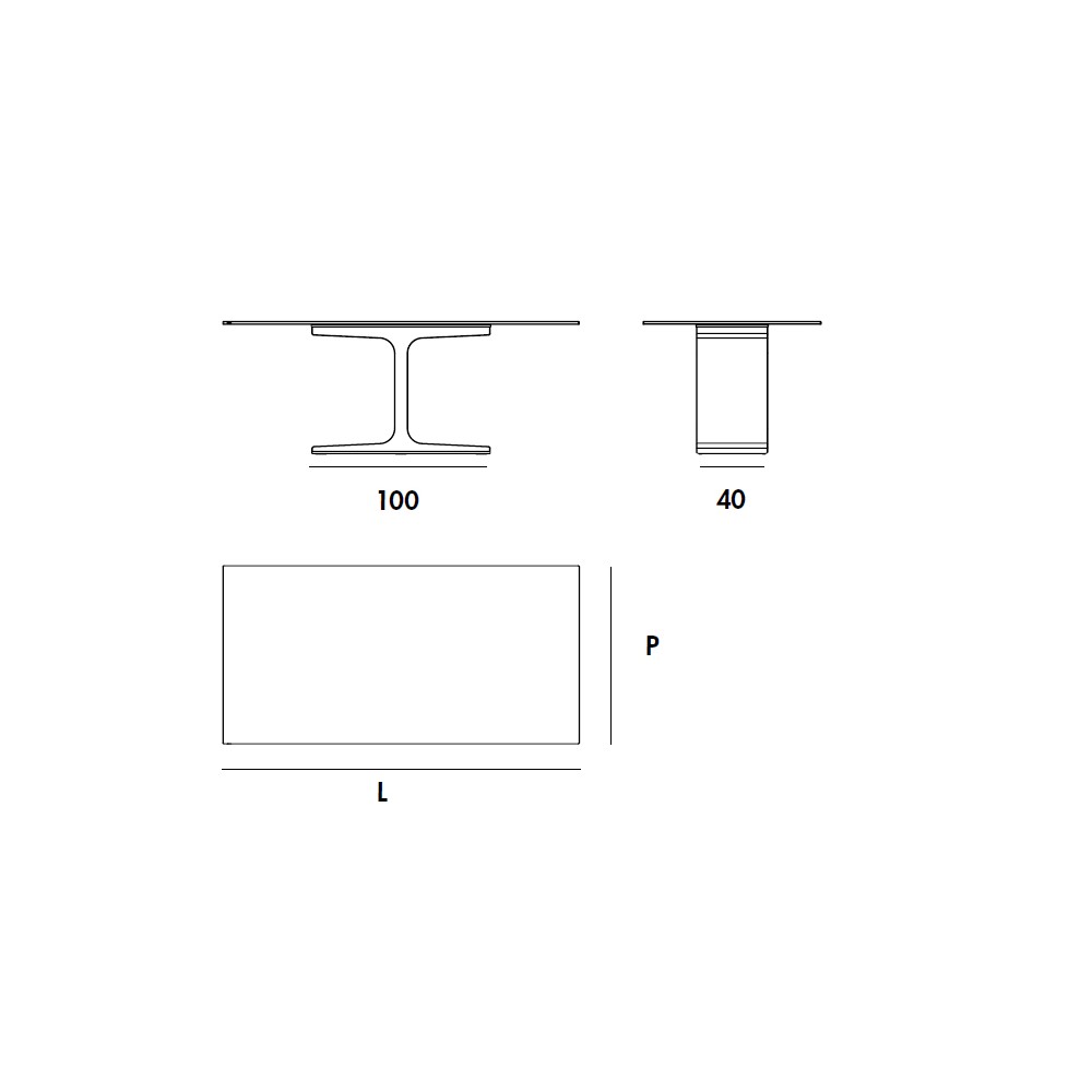 Rectangular ceramic table 'Palace