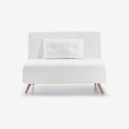 White Synthetic Leather Bed Armchair Tupana | Procomobel