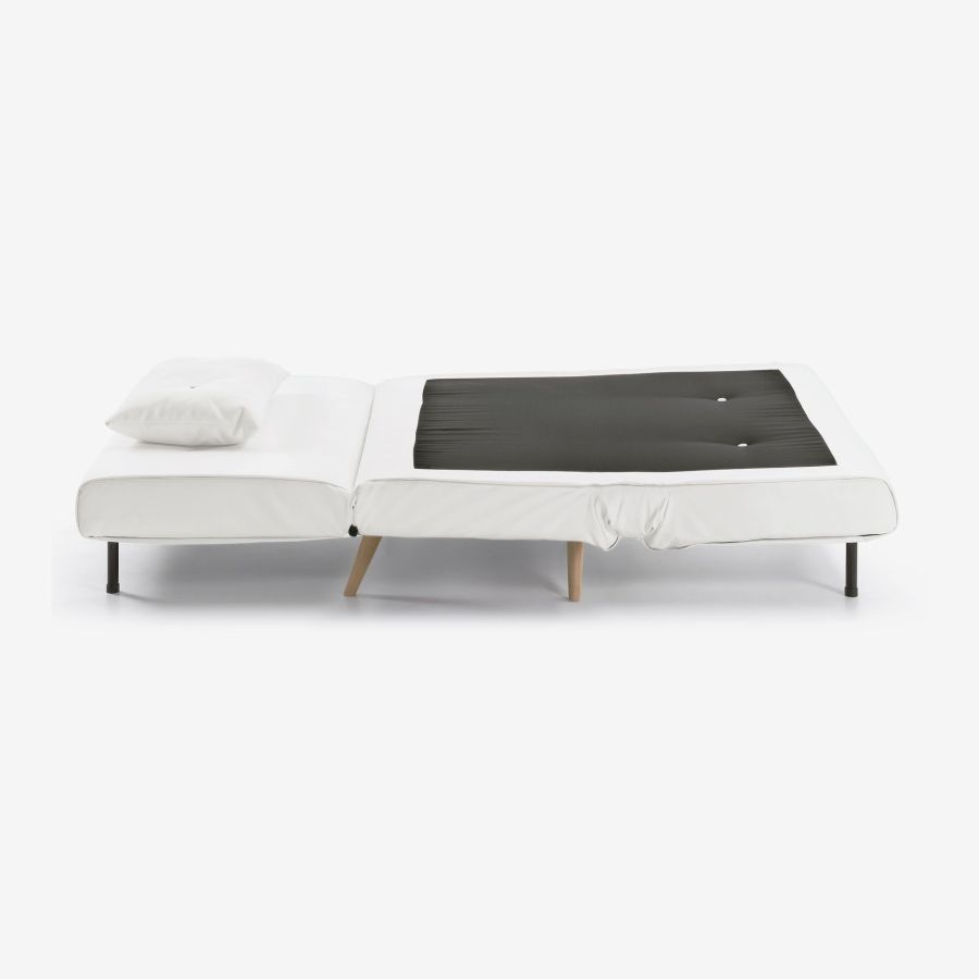 Sillón Cama Piel Sintética Blanca ‘Tupana’