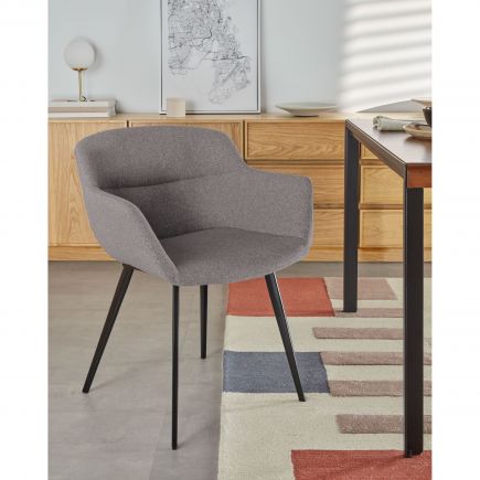 Gray Upholstered Chair Nadya | Procomobel