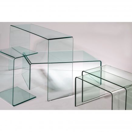 Conjunto de varios modelos de Mesa de Centro Cristal Transparente Faria
