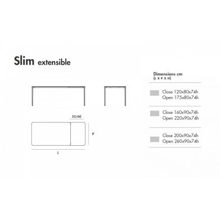 Extendable Dining Table Cristal Slim | Procomobel