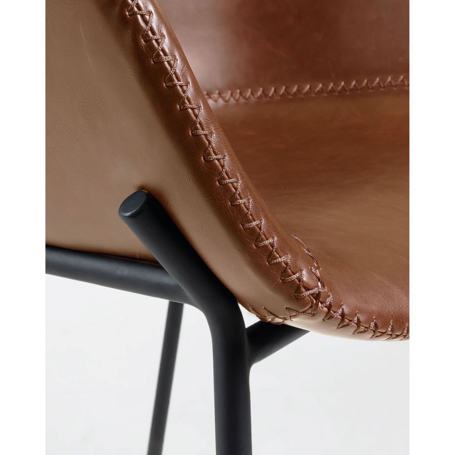 Yvette' high stool in synthetic leather