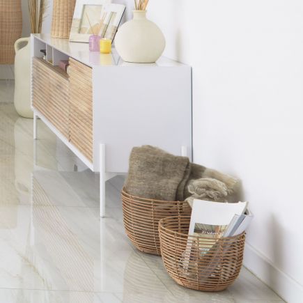 Set of 2 round baskets 100% rattan Dalina | Procomobel