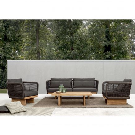 3 Seater Sofa Black Isquia : Procomobel