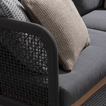 3 Seater Sofa Black Isquia : Procomobel