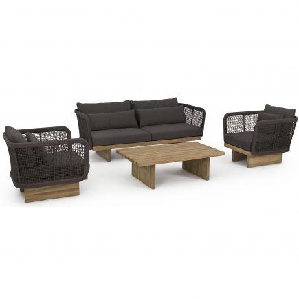 3 Seater Sofa Black Isquia : Procomobel