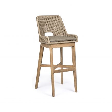 Kauai Wood and Rope High Stool : Procomobel