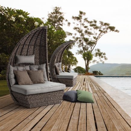 Terraza con Set 2 Sillones de Fibras Útila