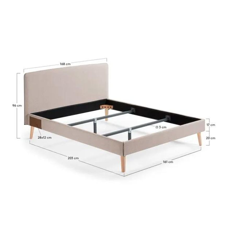 Dyla' Removable Upholstered Double Bed with removable covers