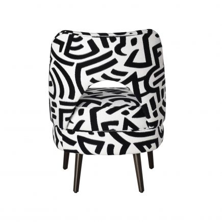 Black and White Upholstered Armchair Hallstatt | Procomobel