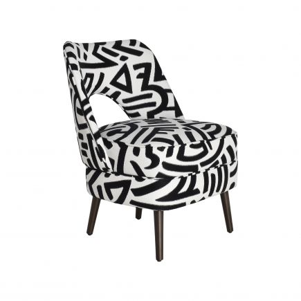 Black and White Upholstered Armchair Hallstatt | Procomobel