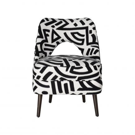 Black and White Upholstered Armchair Hallstatt | Procomobel