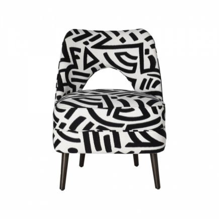 Black and White Upholstered Armchair Hallstatt | Procomobel