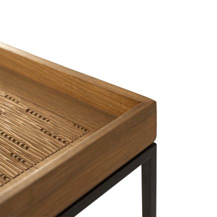 Imagen de Detalle Mesa Auxiliar Cuadrada Lily natural