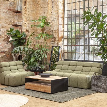 Sillón con Sofá 3 Plazas Hilo Reciclado Matilda verde