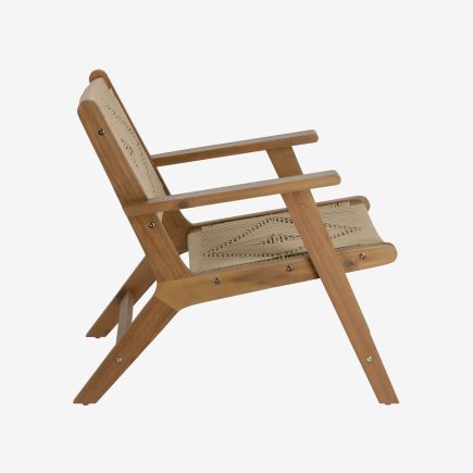 Vista Lateral Derecha Sillón de Exterior Madera Oscuro Geralda