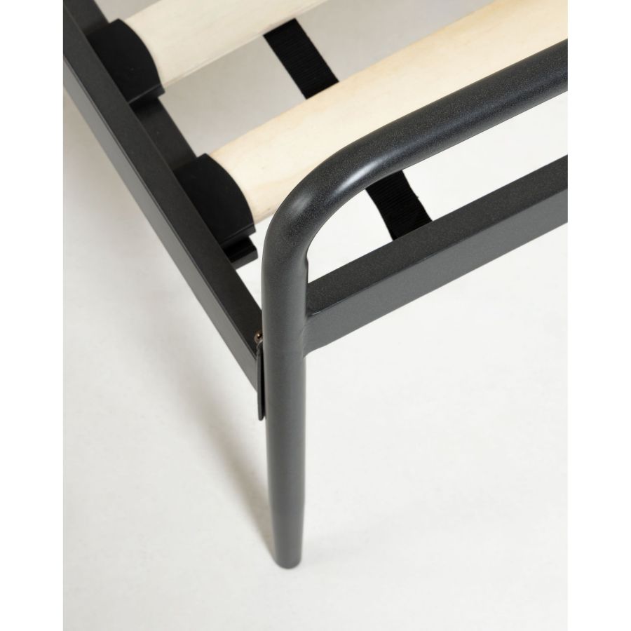 Graphite Metal Single Bed 'Narlu'