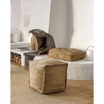 Square Jute Pouf Fadua | Procomobel
