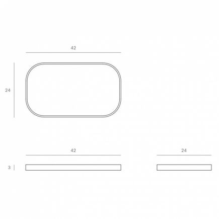 Rectangular Glass Tray Bronze Organic : Procomobel