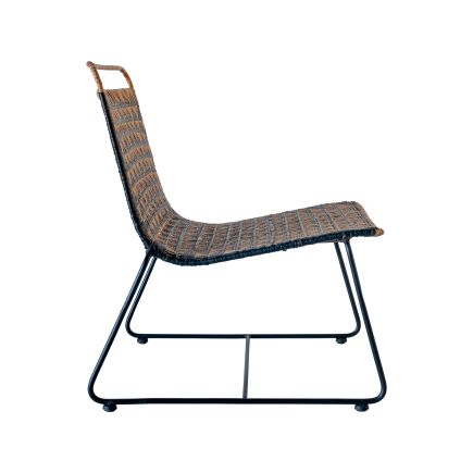 Vista Lateral Derecha Sillón Mimbre Natural Milly