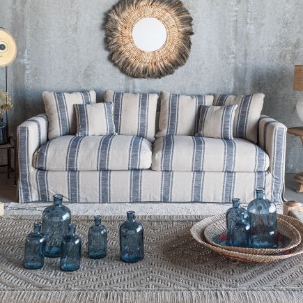 Buy Online Linen Sofa 4 Seats Striped 'Po' in Procomobel