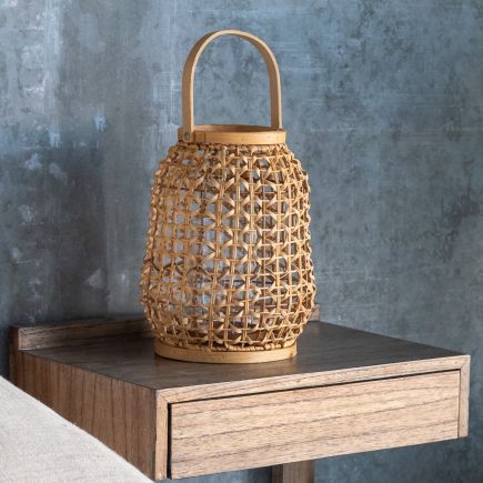 Natural Fiber Candle Holder 'Abreu' | Procomobel
