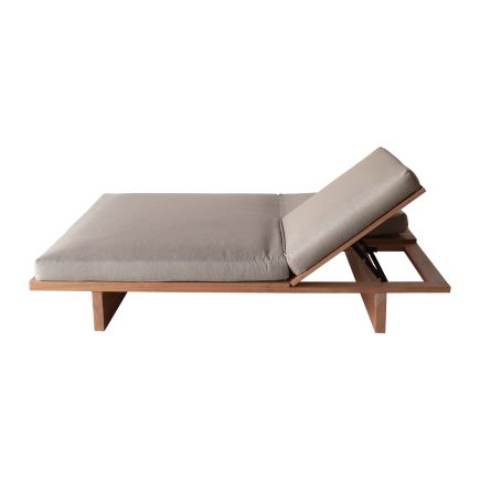 Vista Lateral Izquierda Tumbona Doble de Exterior Madera Bering
