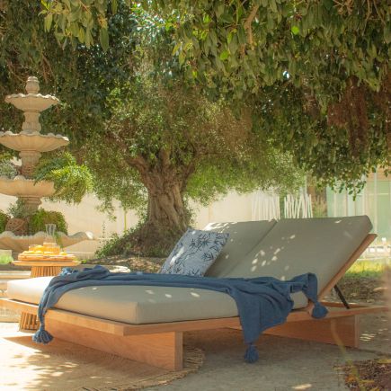 Double Outdoor Wooden Lounger 'Bering' | Procomobel